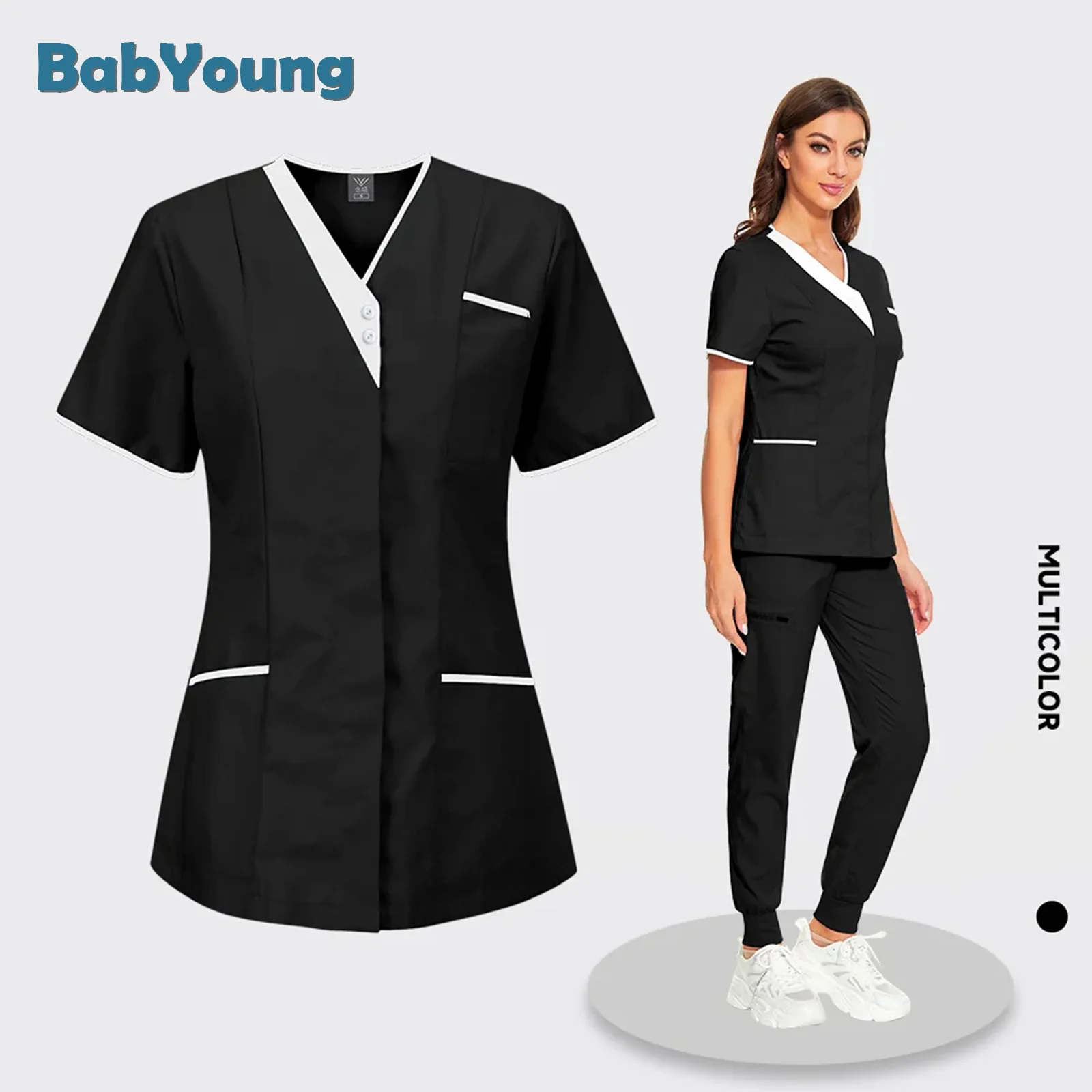 

New Medical Surgical Clothes Doctor Uniforms Beauty Salon Pharmacy Workwear Hospital Scrubs Top Dentistry Overalls Nurse Uniform