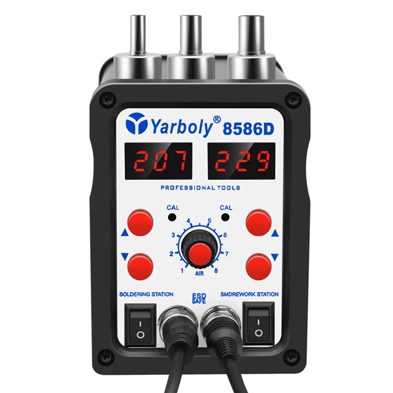 8586D 열풍 해체 및 용접 테이블 2-in-1, 용접 후 유지 관리 전기 납땜 인두 열풍기