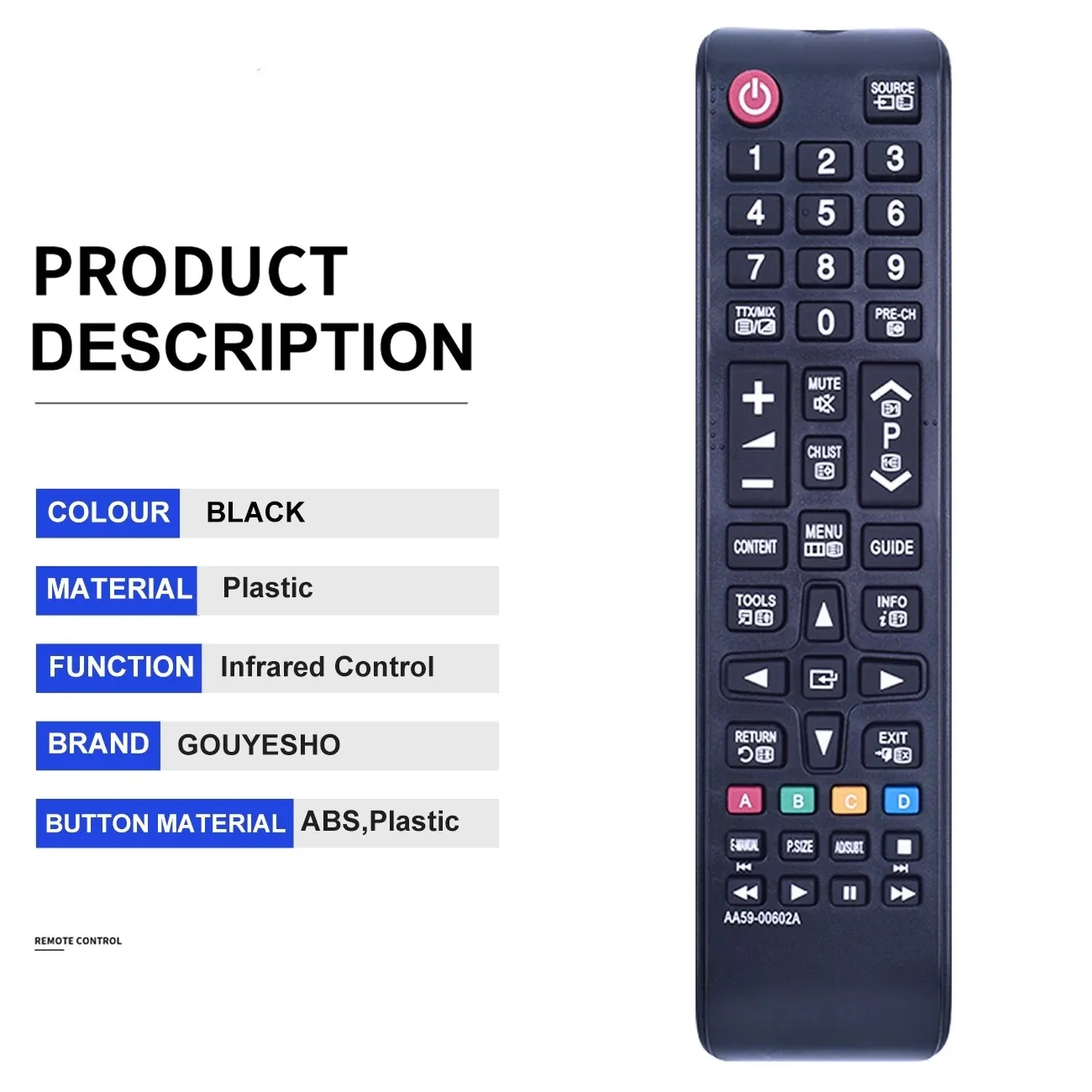 New AA59-00602A Remote Control For Samsung LCD LED HDTV Smart TV UE32EH4000W UE32EH4003 UE22ES5000W UE39EH5003W