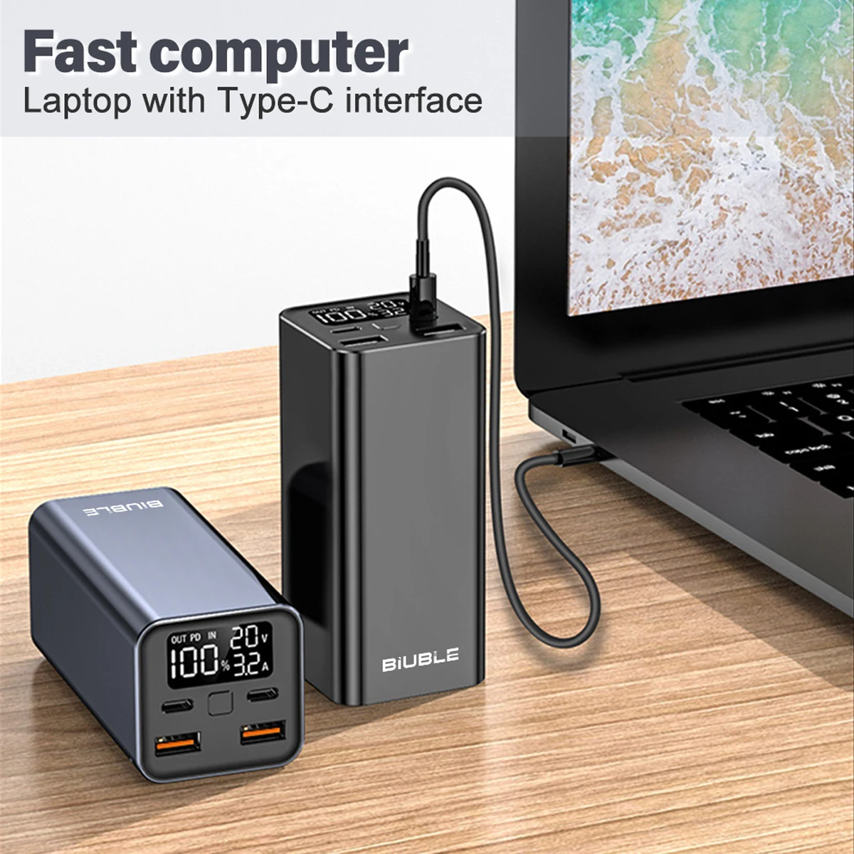 20000 mAh Externe Power Bank Typ C PD 100 W Schnelle Aufladen Power Batterie Ladegerät Für Smartphone Laptop Tablet iPhone Xiaomi