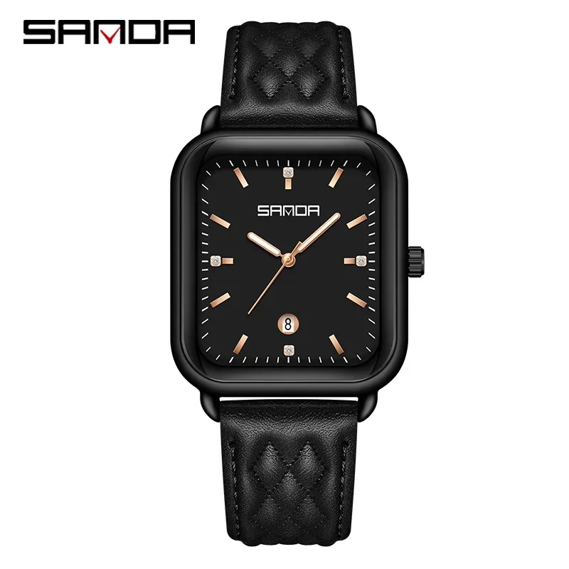 SANDA 1134  New Silicone Quartz Men\'s and Women\'s sports Watch Fashionable and Minimalist Bar Nail Calendar Waterproof Watch