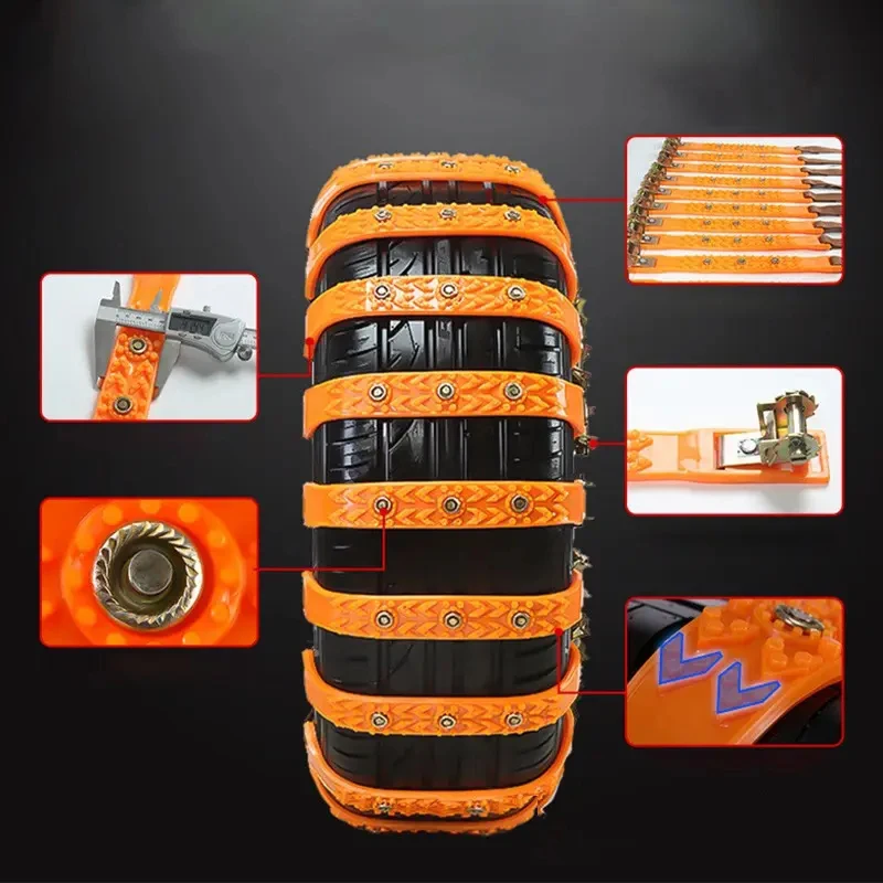 Wheel Plastic Snow Tire Skid Chain Winter Anti-Skid Tire Plastic Snow Chains Car Mud Wheel Stabilization For Auto Emergency