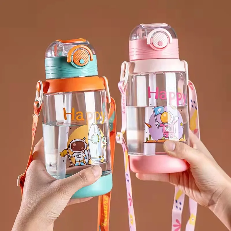 

700ML Kids Water Sippy Cup Creative Cartoon Baby Feeding Cups with Straws Leakproof Bottles Outdoor Portable Children