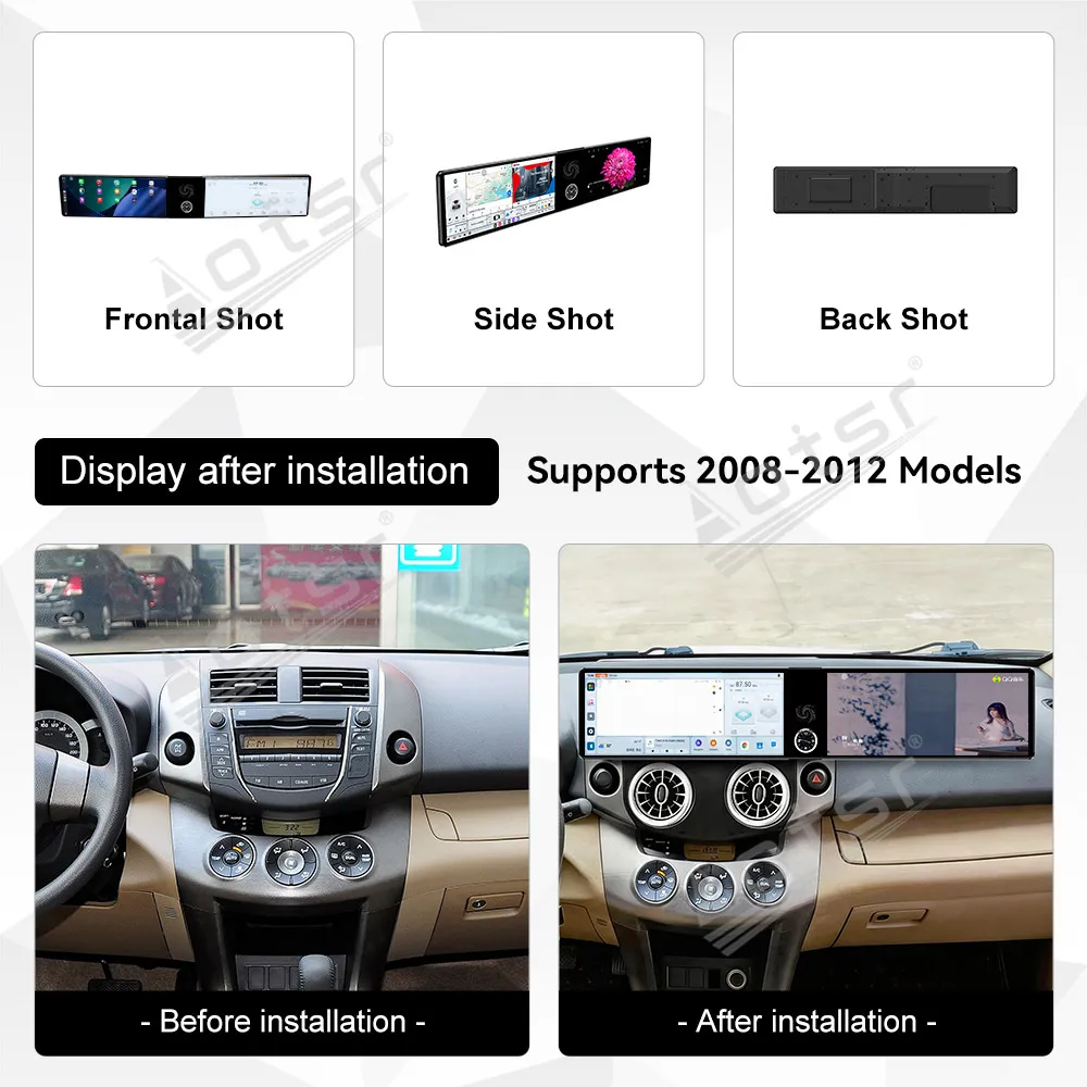For Toyota RAV4 2008-2012 Android 15 12.3