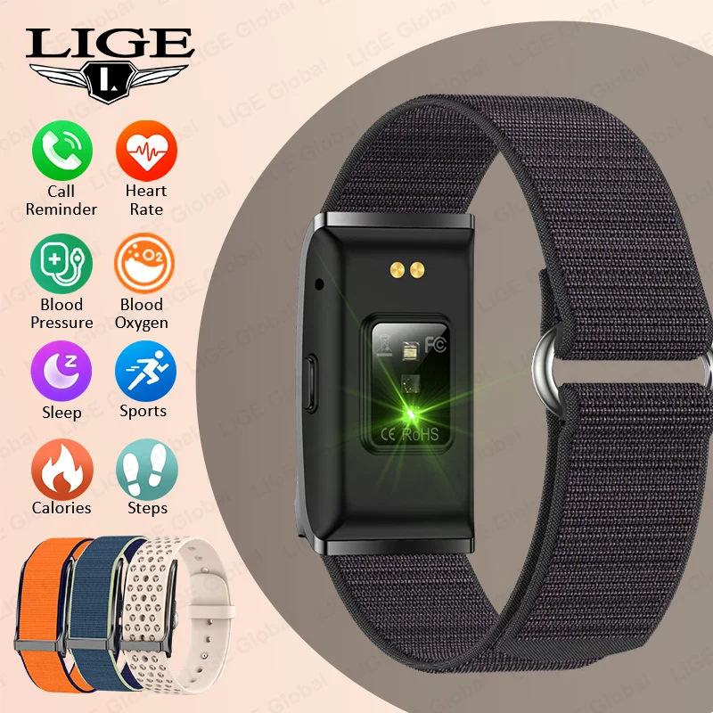 

LIGE модный спортивный фитнес умный браслет напоминание о вызове сердечного ритма трекер артериального давления шагомер для мужчин и женщин умные часы ремешок