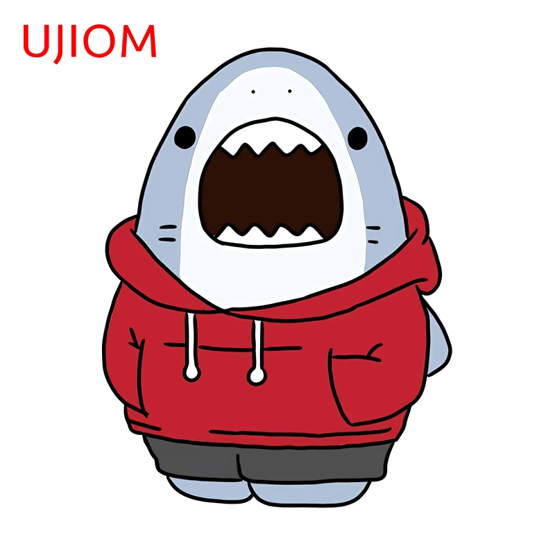 UJIOM Shark Cartoon Graphics Wall Sticker Interesting Customizable Decal Suitable For Creative Personality Amusing Wallpapers
