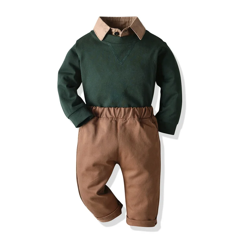 top and top Autumn Winter Fashion New Toddler Baby Boys Casual Clothing Sets Long Sleeve Shirt+Sweatshirt+Trousers 3PCS Suits