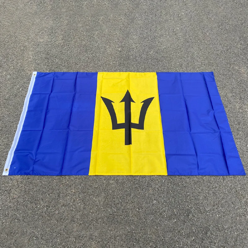 Aerxemrbrae 150x90cm High Quality Double Sided Printed Polyester Barbados Flag For Decoration