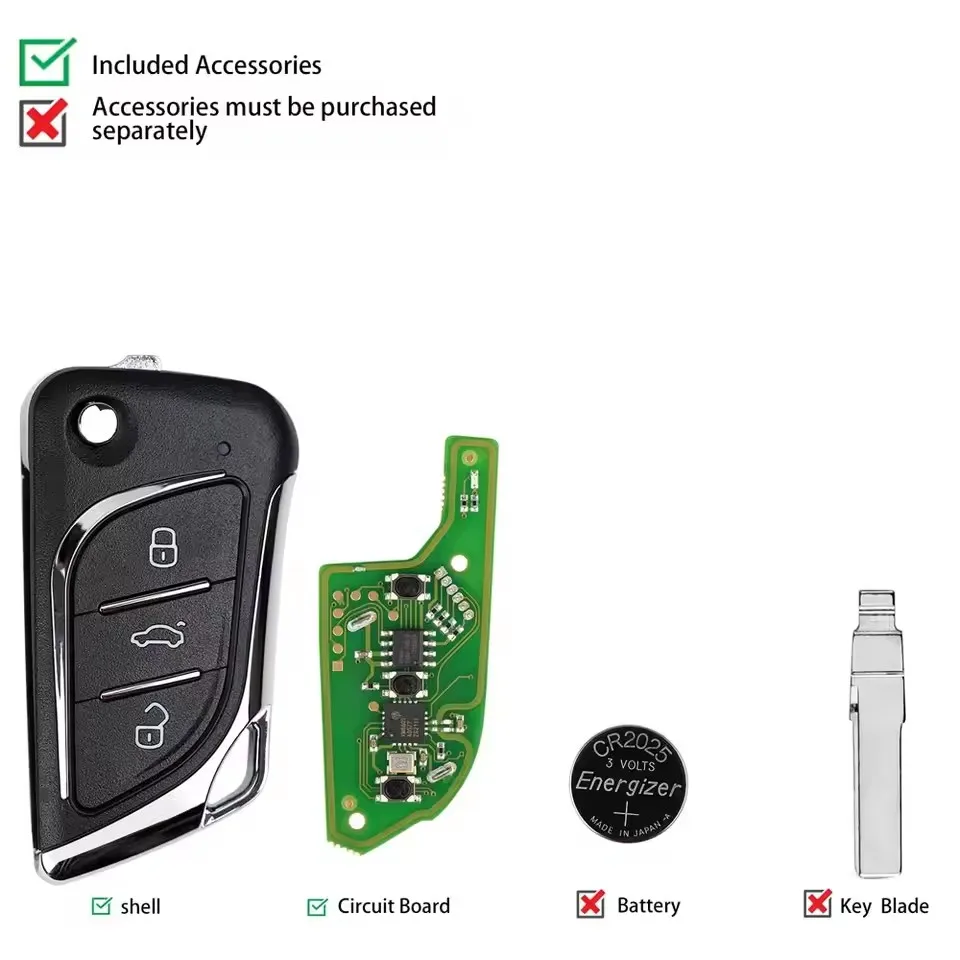 

5PCS XHORSE XKLKS0EN key LEI.KSS Style(Chrome-plating) Remote Key for VVDI VVDI2 Key Tool English Version