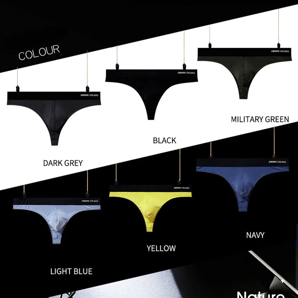 Sexy G-Strings For Men Bikini Briefs Shorts U-convex Pouch Thongs Lingerie Underpants Low Waist T-Back Underwear Male