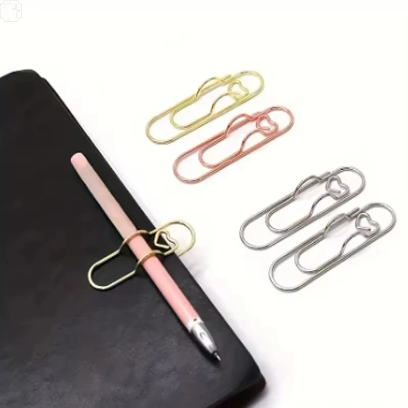 4PCS Shaped Pen Clip Multifunctional Paper Clip Cute Notebook Fixed Buckle Stationery Accessories for School Office Journal