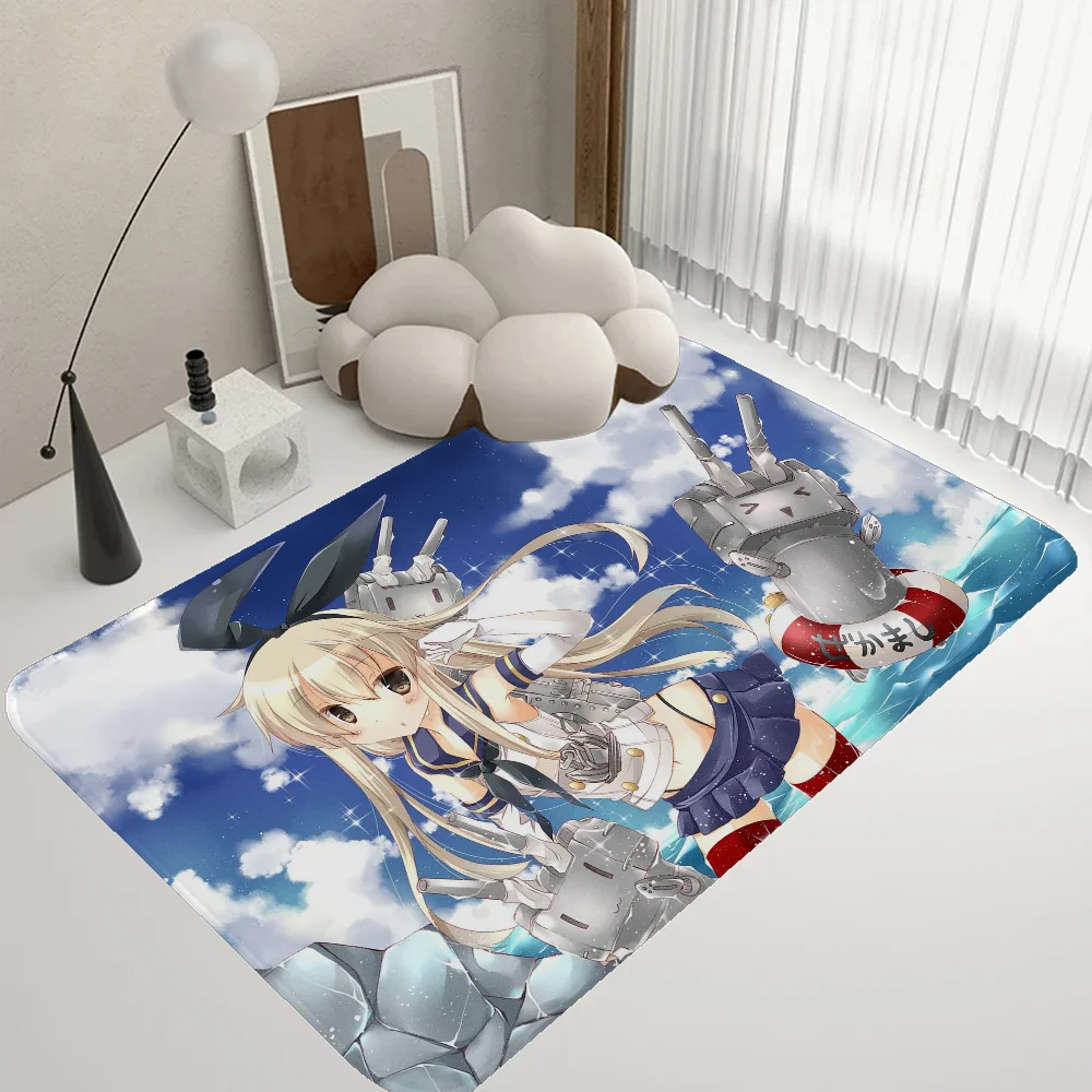 Kantai Collection Bathroom Mat Anti-slip Absorb Water Long Strip Cushion Bedroon Mat Hotel Decor Mat