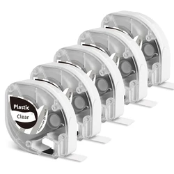 Aken 5pcs Phomemo P12 Label Tapes Compatible for Dymo LetraTag Q5-TB231 Ribbon Replacement for P12& P12 PRO LT-100H Label Maker