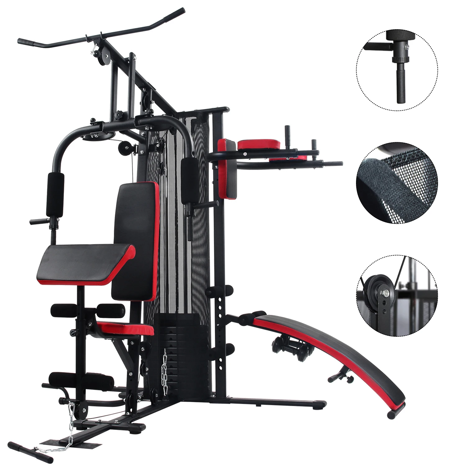 

3-Station Multi Gym Weight Lifting Machine, Home Strength Training Equipment