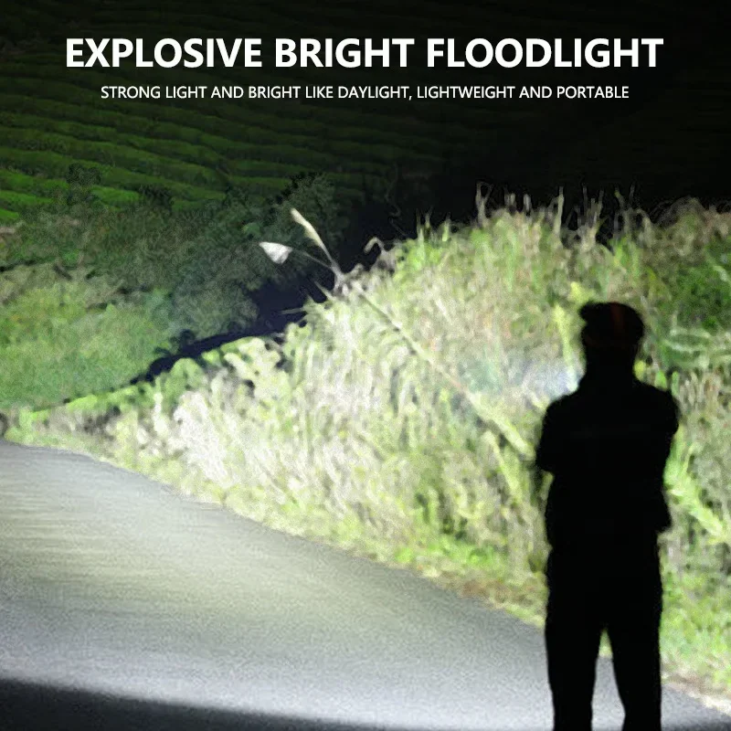 EDC Keychain Flashlight 180° Rotation Magnetic Work Lights Portable Camping Torch Waterproof Emergency Lamp For Fishing Hiking