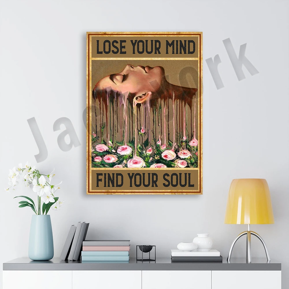 Gardening Lose My Mind and Find My Soul Leinwandposter, Rosentopfkopfposter, Rosengartenposter, Rosenpflanzengartenposter