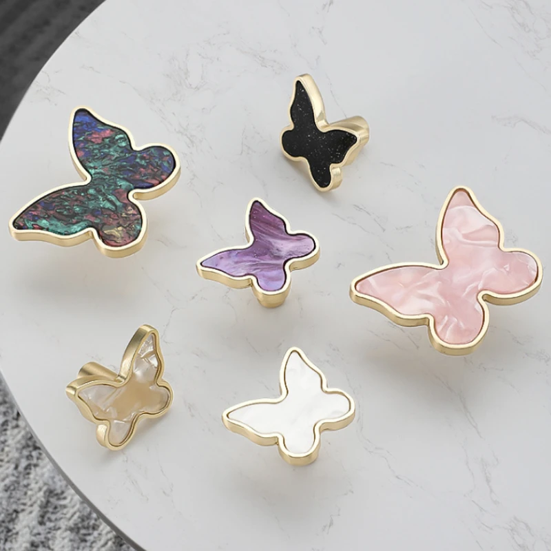 Drawer Cabinet Furniture Kitchen Handles for Cabinet Knob Door Drawer Furniture Kitchen Knob Butterfly Shape Zinc Alloy Handles