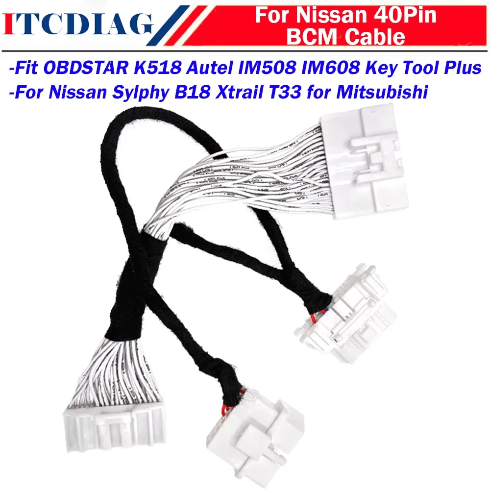 

NewFor Nissan 40Pin BCM 4A Smart Key Cable For Sylphy B18 Xtrail T33 Mitsubishi fit OBDSTAR Autel IM508 IM608 K518 Key Tool Plus