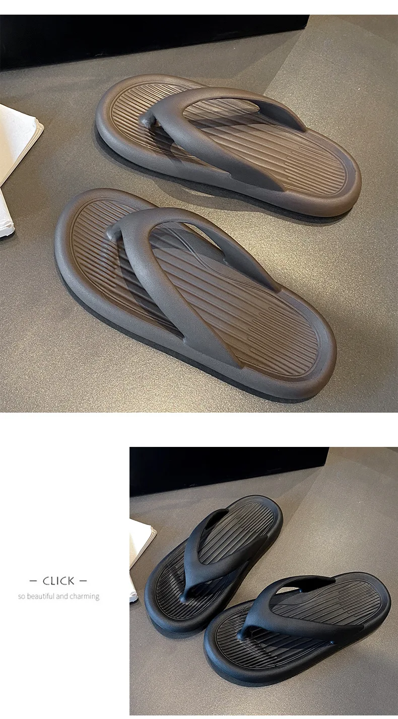 Evshine Damen-Sommer-Flip-Flops, Outdoor-Mode, rutschfeste Strand-Hausschuhe, bequem, weicher Boden, Damen-Sandalen, Haus-Badezimmer-Rutschen – Detail 9