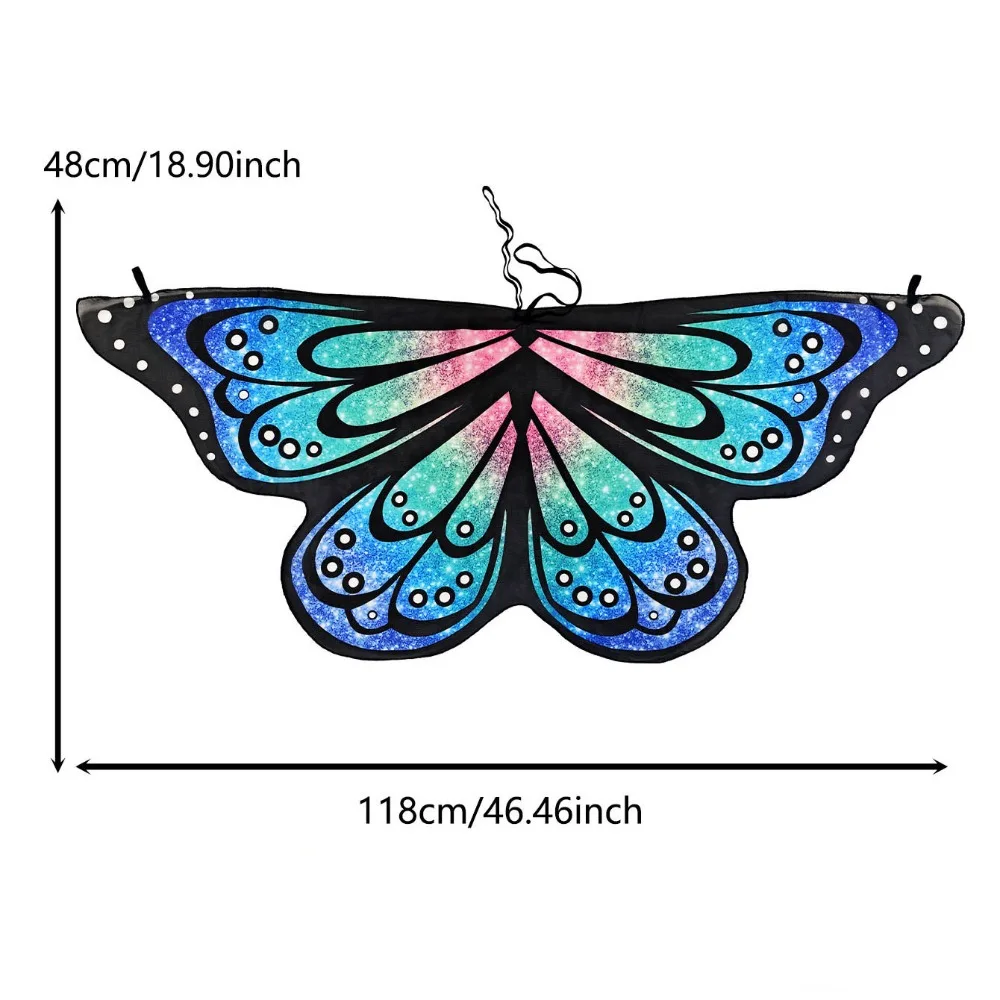 Colorful Butterfly Wings Costume Cosplay Costume DIY Decorations Cape Butterfly Fancy Dress Pixie Cloak Christmas Halloween