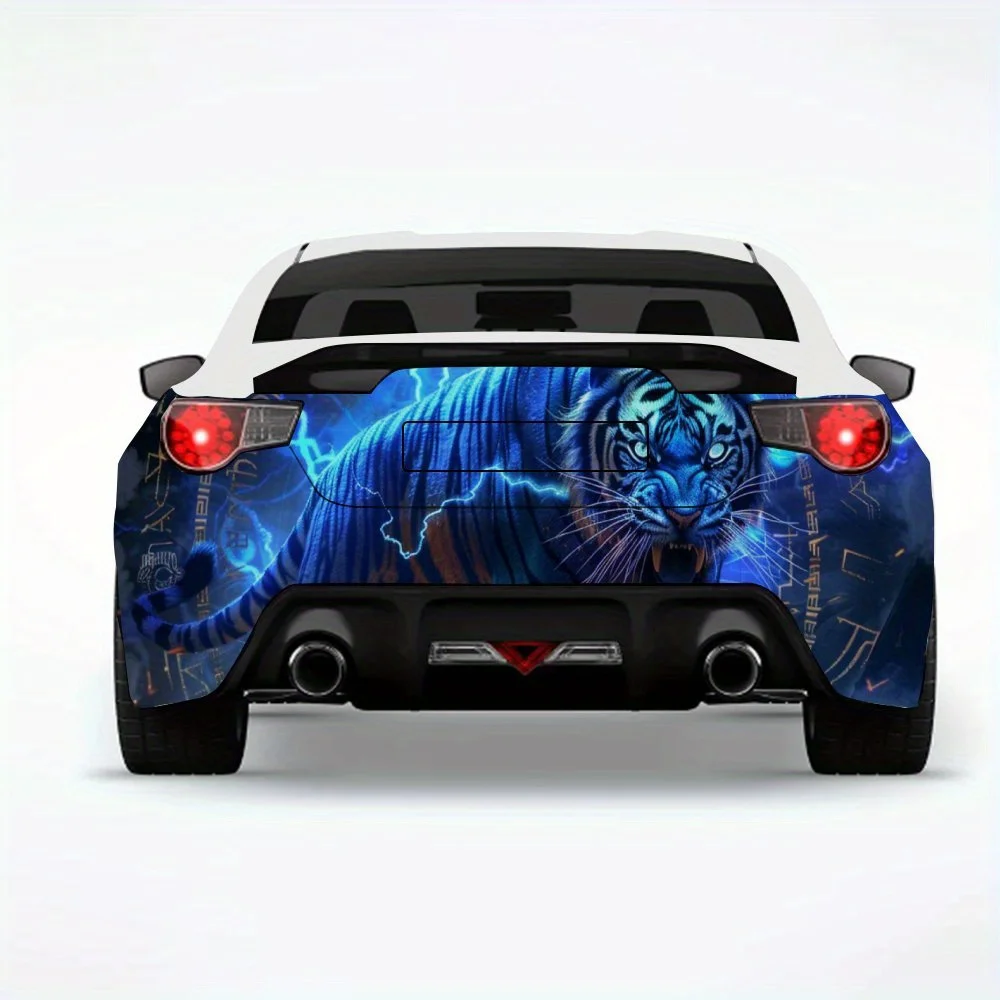 

Автомобильная наклейка «Мифический синий тигр», виниловая наклейка на заднюю часть автомобиля, водонепроницаемые самоклеящиеся виниловые наклейки для хвоста и бампера автомобиля, D
