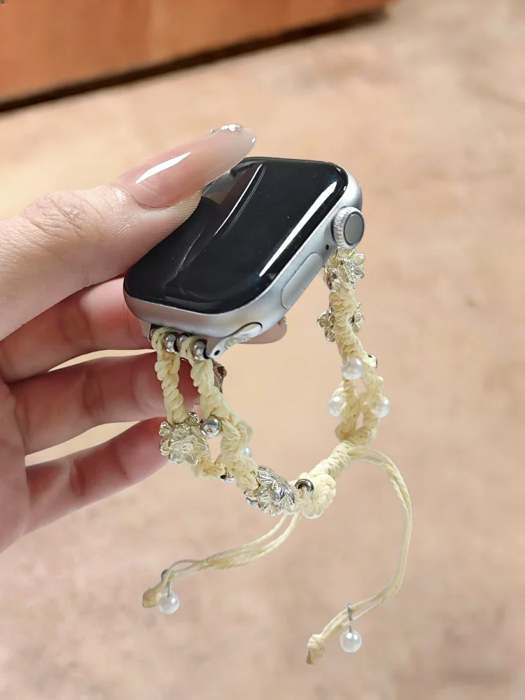 

Простой и роскошный ремешок для часов, совместимый с ремешками iWatch 38 мм, 40 мм, 41 мм, 42 мм, 44 мм, 45 мм, 49 мм, модный ремешок ручной работы.