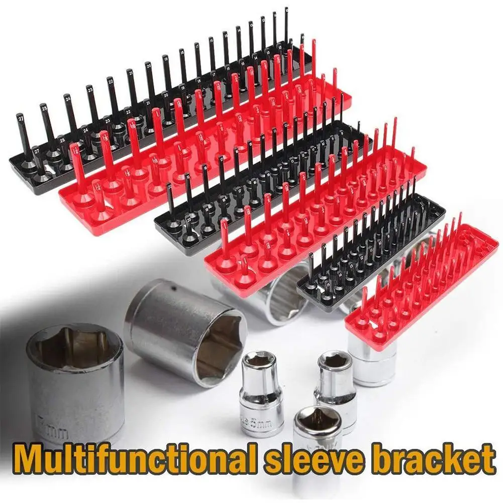 SAE Socket Tray Organizer, suporte de manga multifuncional, ferramenta de armazenamento, suporte plástico imperial, métrico, 1,2 ", 3,8", 1,4 ", 3Pcs