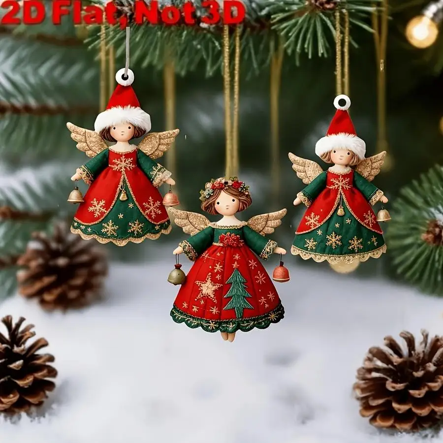 1/5/10/20/50/100pcs Christmas Angel Tree Ornaments, Festive Wall Decor Suitable for Homes, Ideal for Christmas, Perfect for Than