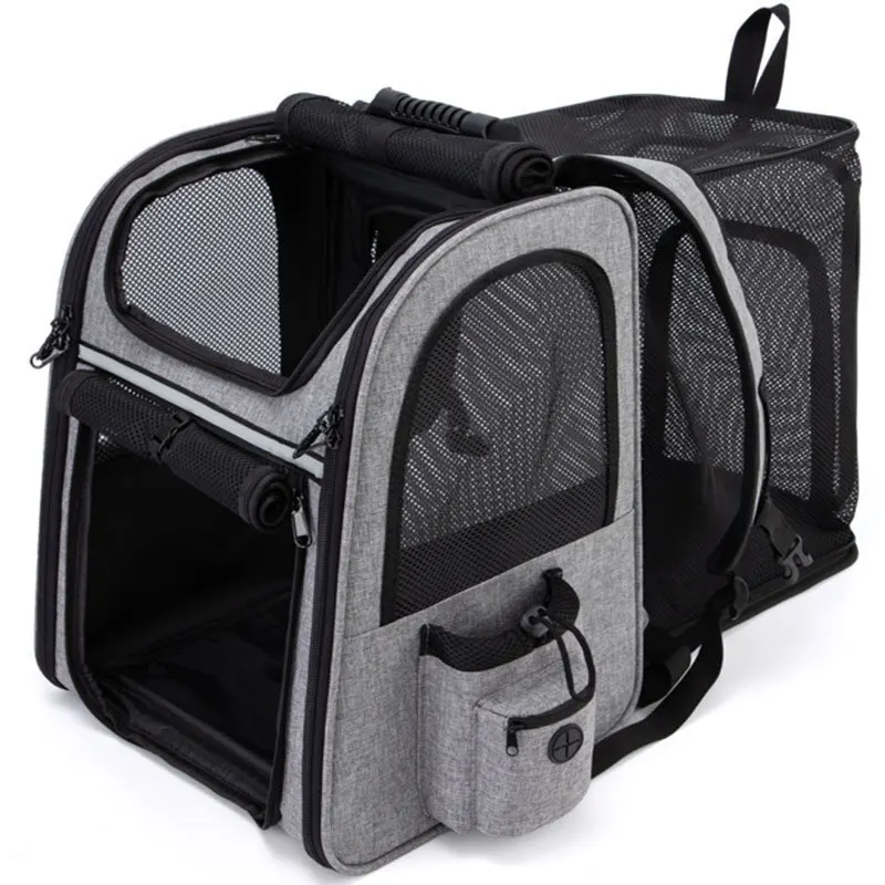 Pet Backpack Expandable Foldable Cat Carrier with Zipper for Smal Dog and Cat Transport Dog Bag Large Space Pets Carrier