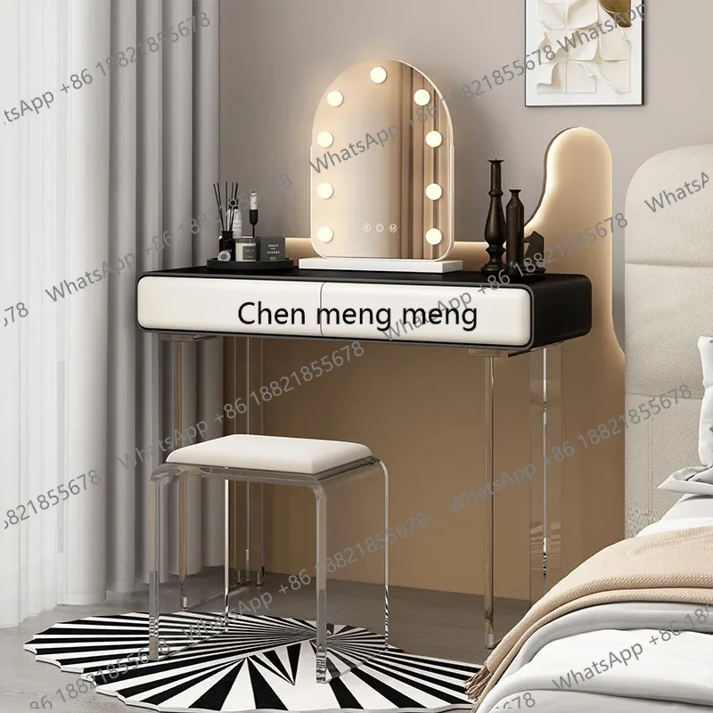 

Decorations Luxury Vanity Desk Mirror Storage Modern Bedside Vanity Desk Bedroom White Cute Wood Coiffeuse Furniture Home
