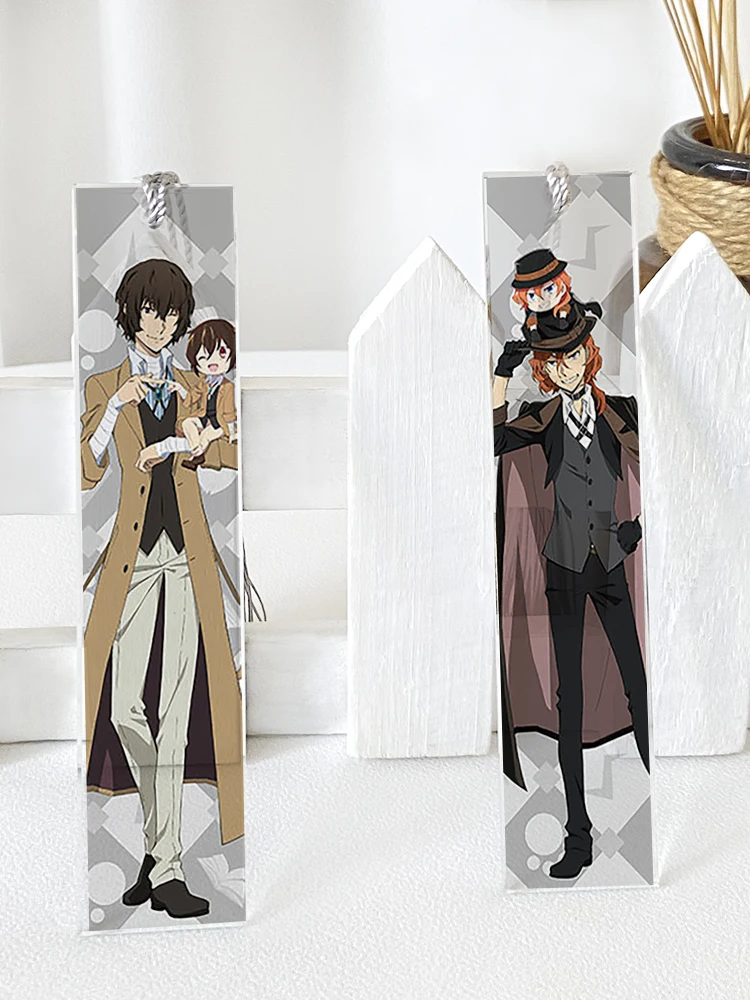 

Anime Bungo Stray Dogs Nakahara Chuya Nakajima Atsushi Dazai Osamu Cosplay Crystal Bookmark High Appearance Level Delicacy