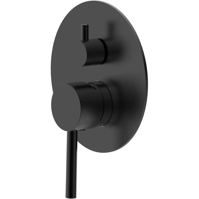 ABRU-Black-Round Dual-Function Shower Valve 1Set With Flush-Mount Box, High-Capacity, Bathroom Fittings