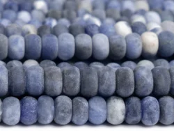 Matte Blue Sodalite Beads Grade AAA Genuine Natural Gemstone Rondelle Size Options 6/8/10mm for Jewelry Making