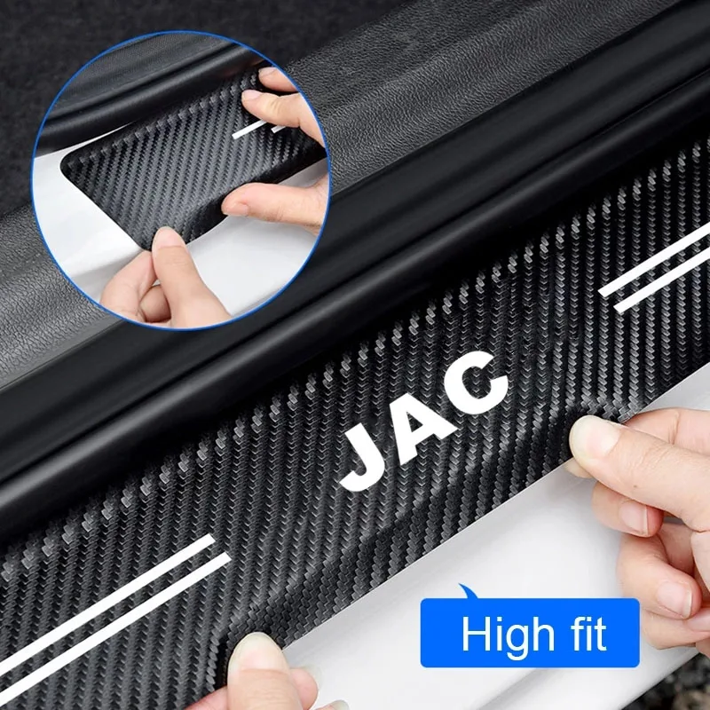 Carbon Fiber Car Stickers Door Sill Protector Bumper Protection Tape For JAC S2 J3 Board JS2 S3 J2 S5 T8 Refine J5 J6 J4 Vapour