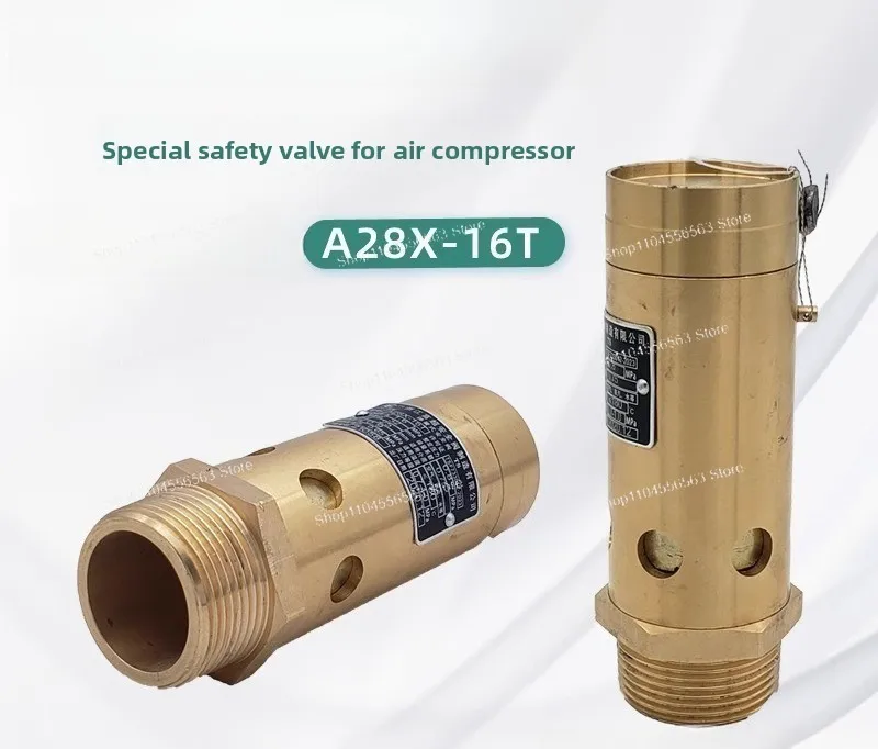 A28X-16T Brass Safety Valve - Spring Loaded Pressure Release for Air Compressors DN8/DN10