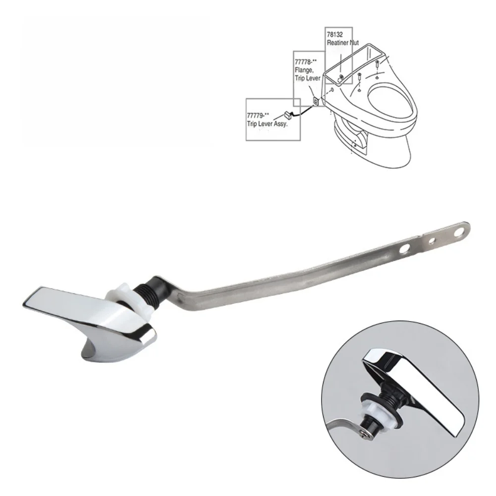 Worldwide Toilet Side Handle Switch Replacement Kit Bathroom Polished Chrome Flush Lever Button Lever Master