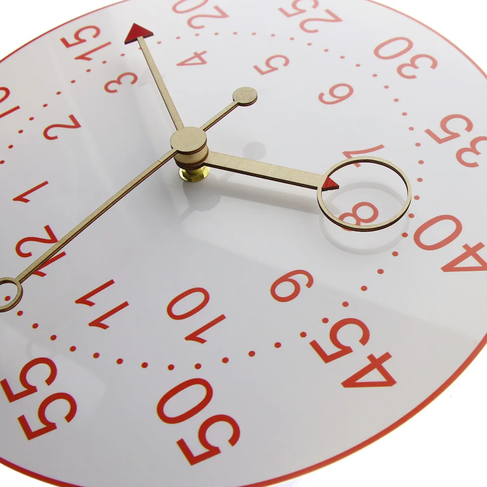 Educational Teaching Wall Clock for Children Study Room Dual Hour Minute Scale Kids Time Learning Silent Non Ticking Wall Clock