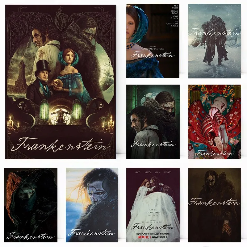 فرانكنشتاين 2025 فيلم الرعب الساخن جودة عالية خمر المشارك حائط لوح رسم الفن صور ديكور غرفة نوم المنزل #1