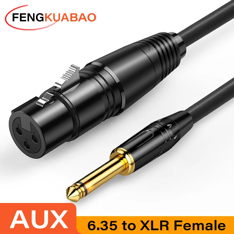 Cabo aux 6.5 6.35mm para xlr, microfone, cabo de áudio, guitarra eletrônica, 3 pinos xlr para 6.5mm, cabo aux para misturador, amplificador de alto-falante