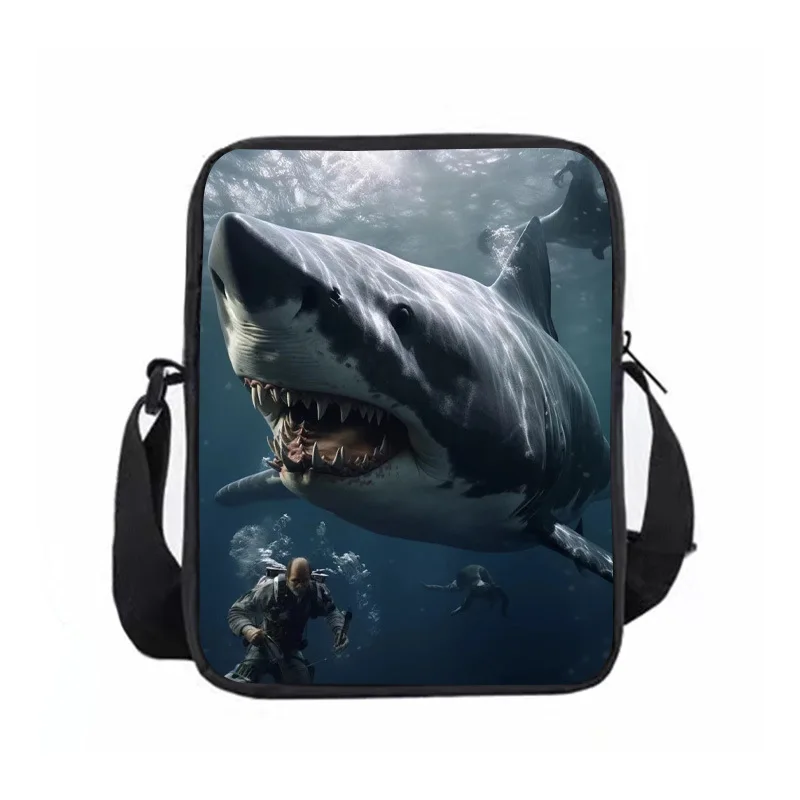

Новая детская сумка через плечо Shark для начальной и средней школы с принтом