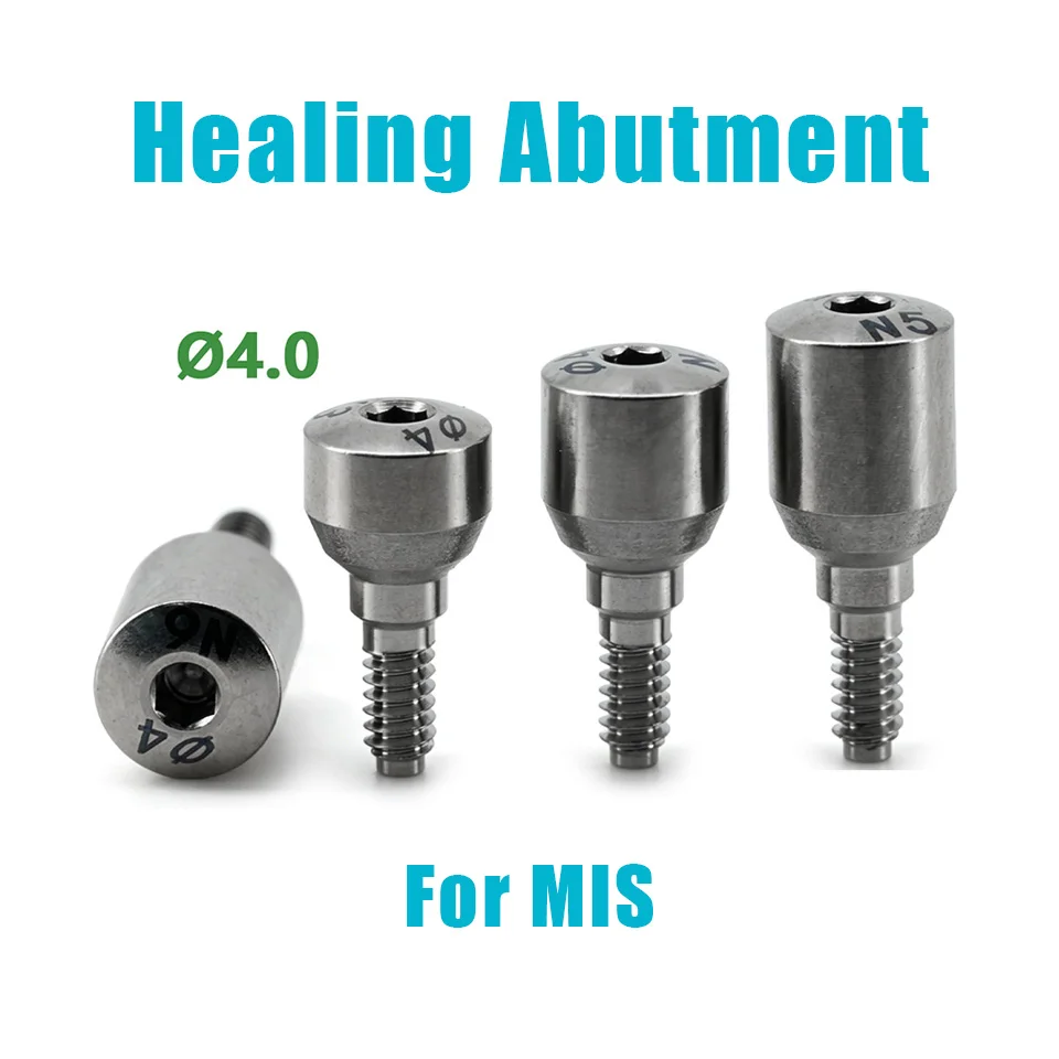 10Pcs Dental Implant Materials Healing Abutment D4.0 For MIS SEVEN M4 Conical Connection Titanium Gingival Former Screw Tool