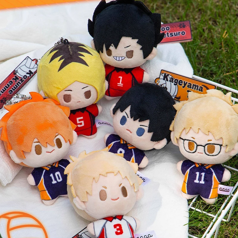 Anime Haikyu!! Plush Doll Keychain 10cm Hinata Shoyo Kageyama Tsukishima Kei Kenma Cotton Doll Cute Figure Plush Toys Bag charm