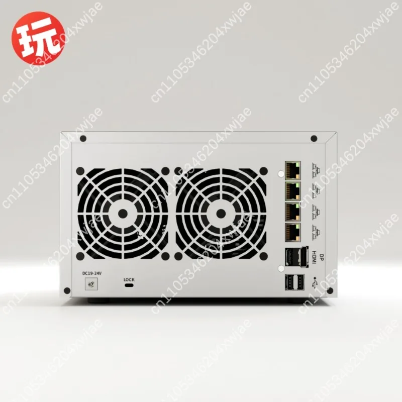 N5105 6-Bay NAS Barebone System, 2.5G LAN Fanless Mini Desktop PC, Home Server Storage Host with Hot-Swap SATA view 6