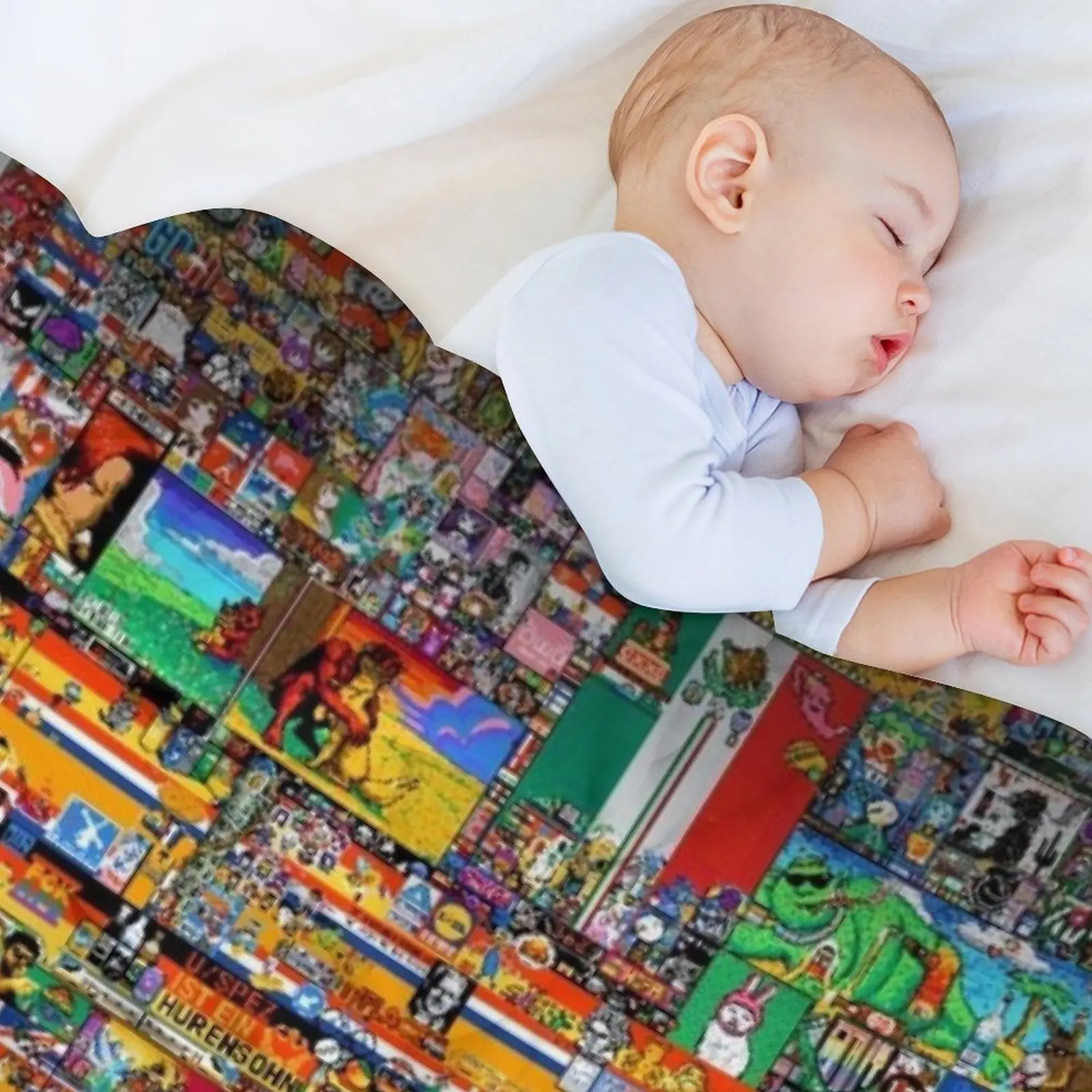 Reddit Place 2023 Merch، Reddit r/place 2023، r/place 20223، Merch، ملصق رمي بطانية لطيف فروي هدايا عيد الميلاد البطانيات #5