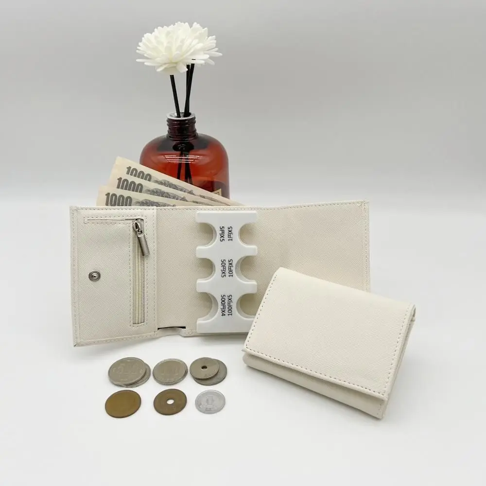 المحمولة ثلاثي أضعاف محفظة نسائية للعملات المعدنية سستة حقيبة مكافحة فقدان 2 في 1 عملة كليب المنظم سعة كبيرة مع مشبك الرجال المحفظة الصغيرة #5