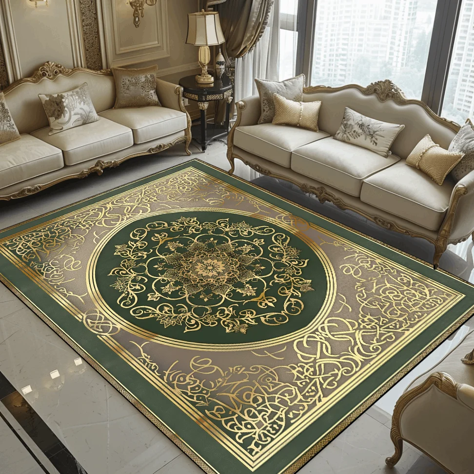 European Style Large Area Carpet for Living Room Luxury Decoration Home Sofa Area Rug Bedroom Soft Easy Clean Floor Mat Non-slip