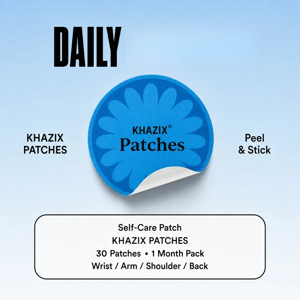 30Pcs Energy Patches Natural Ingredients Vegan Friendly Daily Energy Boost Patch Portable Body Stickers for Work Travel Sports