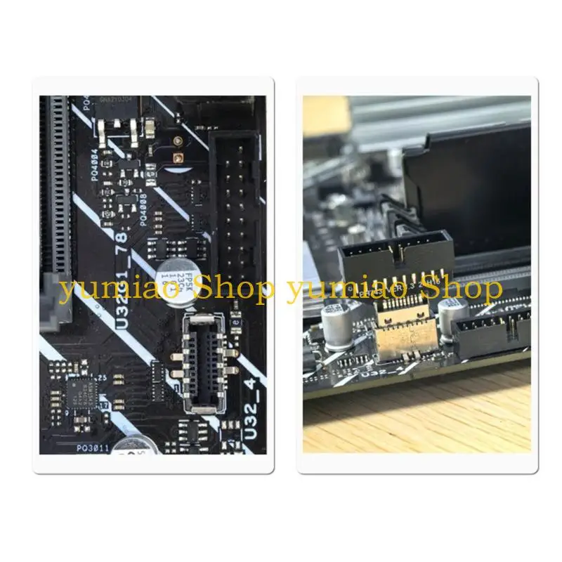 587B Internal USB 3.2 TypeE to 20 Pin USB Adapter, Vertical Connector Converter