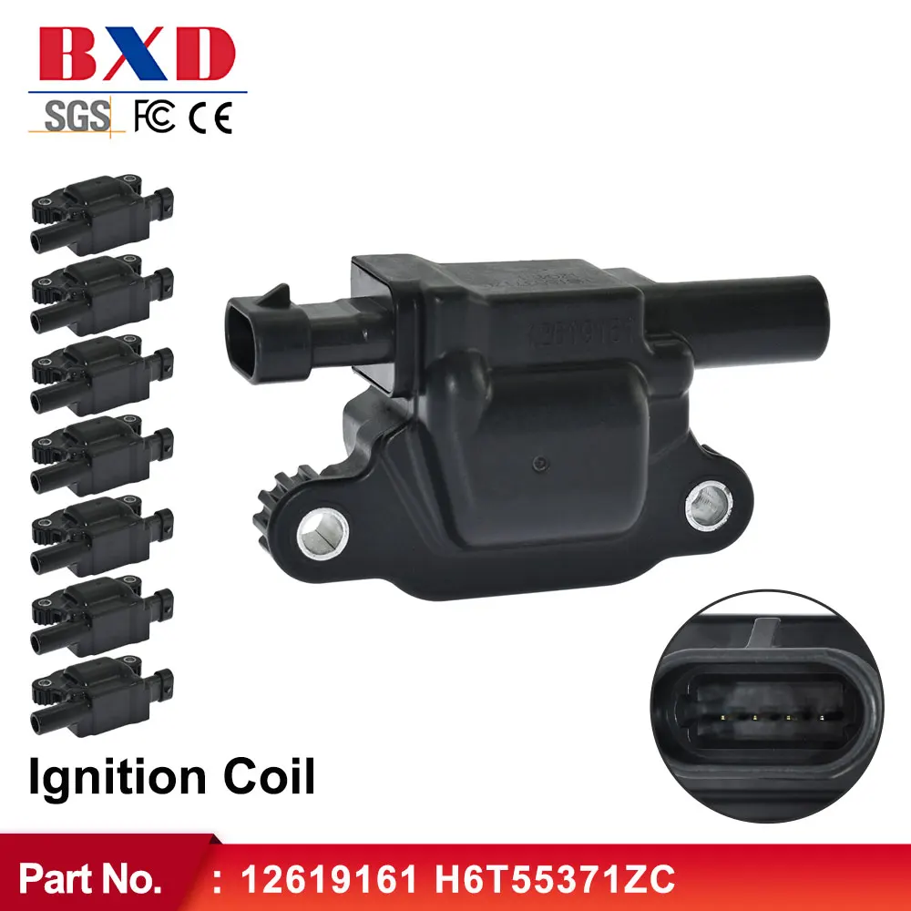 1/8pcs Ignition Coil 12619161 H6T55371ZC For Cadillac CTS, Chevrolet Camaro Corvette Express Silverado Tahoe, GMC Savana Sierra