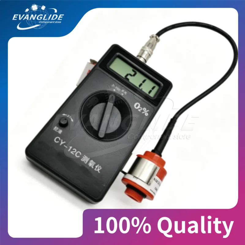 Oxygen sensor AO2/ PTB18.10 For oxygen index testing instruments. Made in China, UK, and Germany. Base & cable.